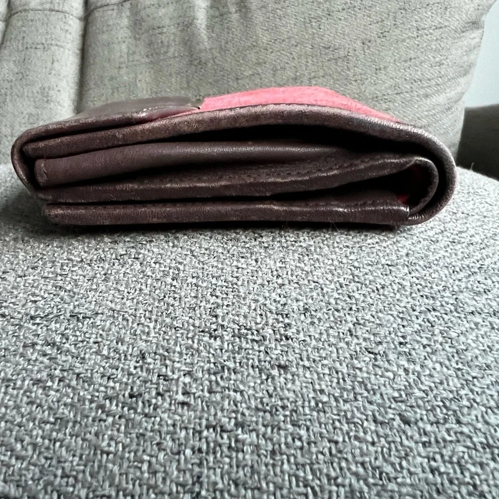 Loewe Amazona Vintage Anagram Suede bifold wallet.